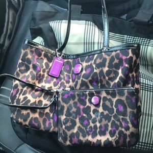 Small Coach Tote with matching Wristlet